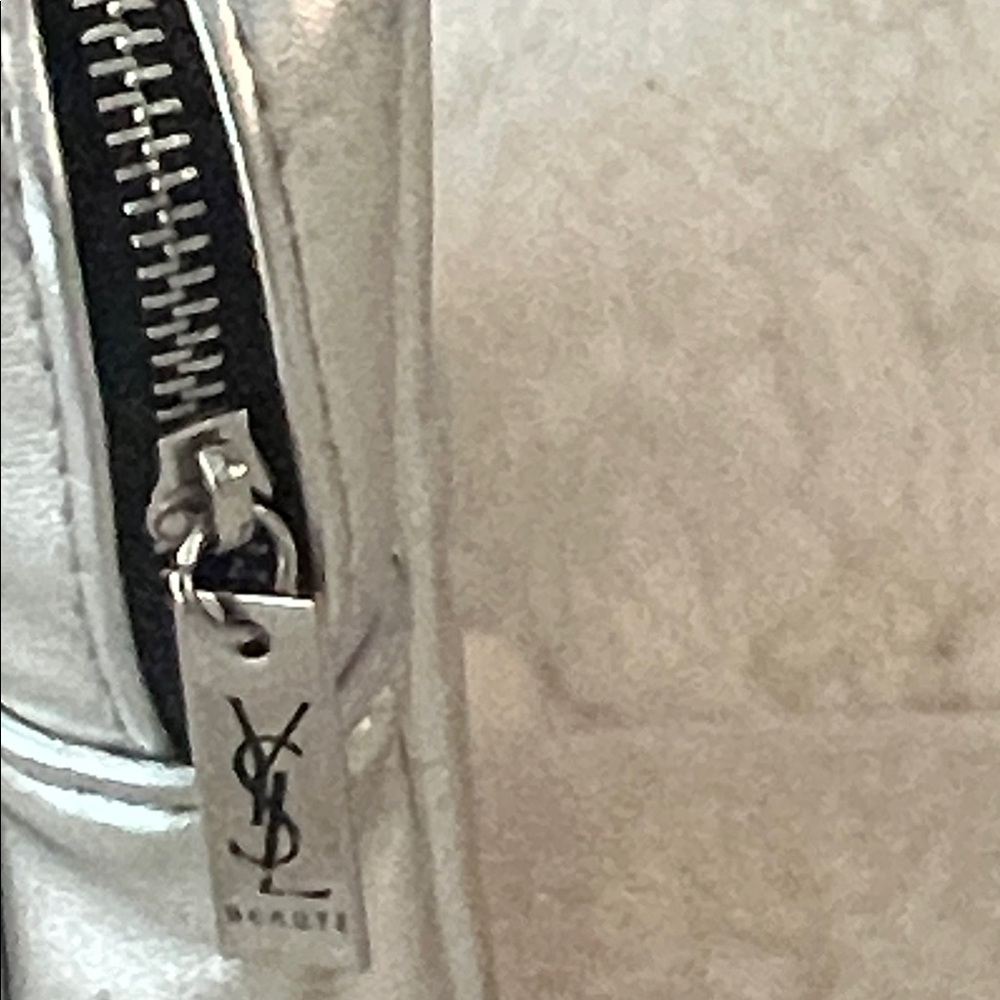 Yves Saint Laurent Metallic Silver Pouch